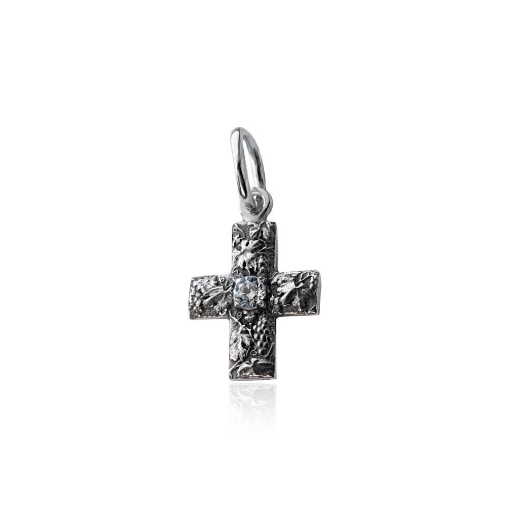 Купить Крест из серебра "Виноградная лоза" (26660)